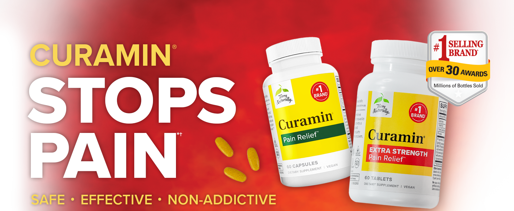 Curamin® STOPS PAIN*† | Safe • Effective • Non-Addictive